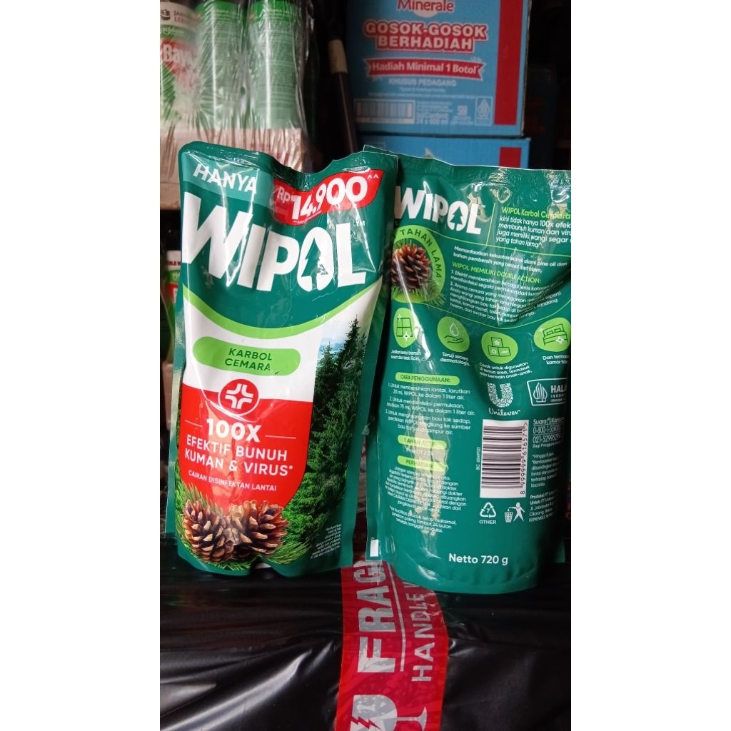 wipol 720ml 1dus isi 12 pcs