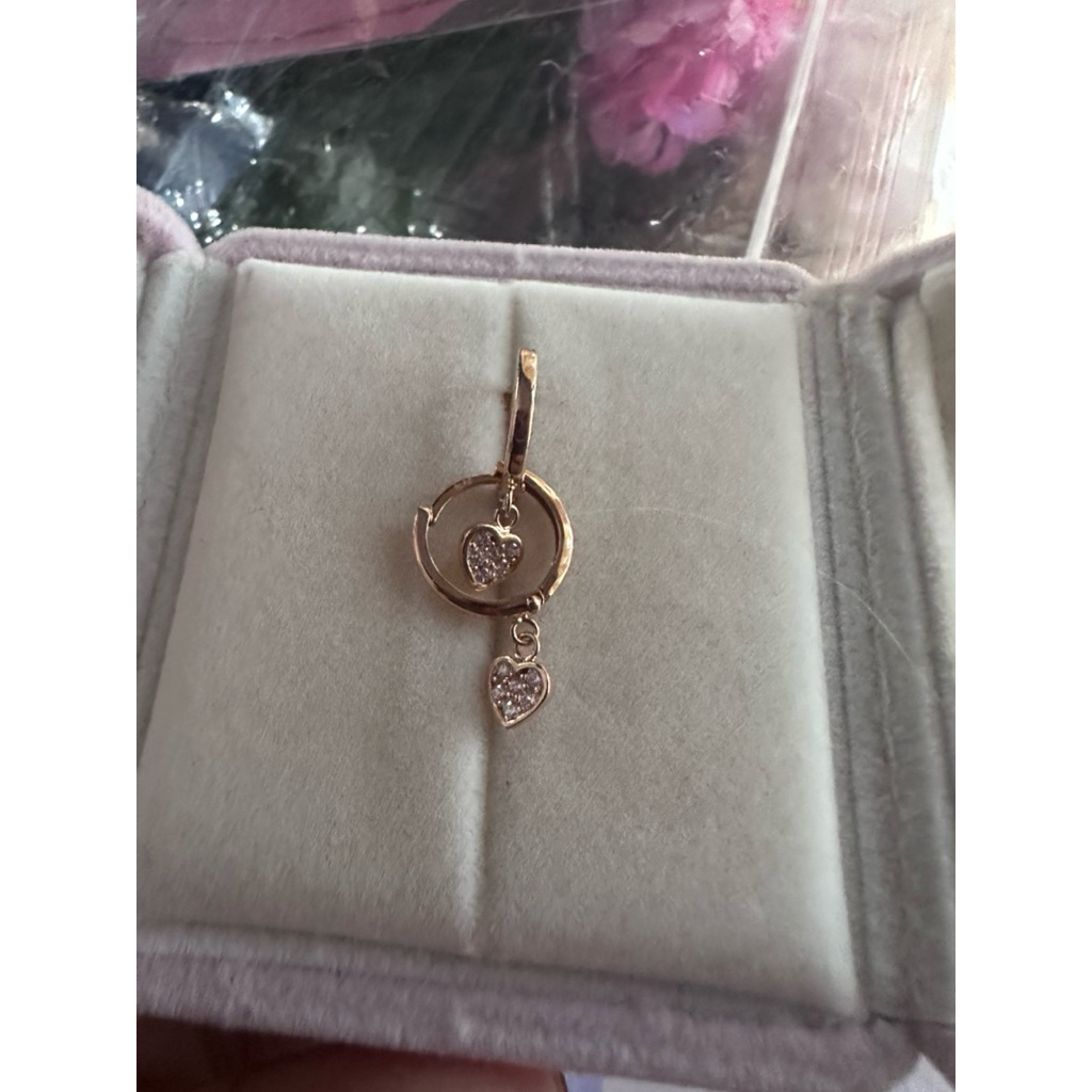 anting jepit bulat gantungan lucu