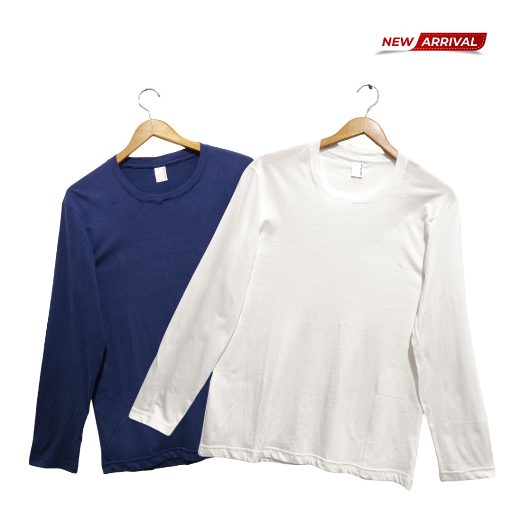 SOUNDTRAX Kaos Oblong Polos Pria Katun Lengan Panjang
