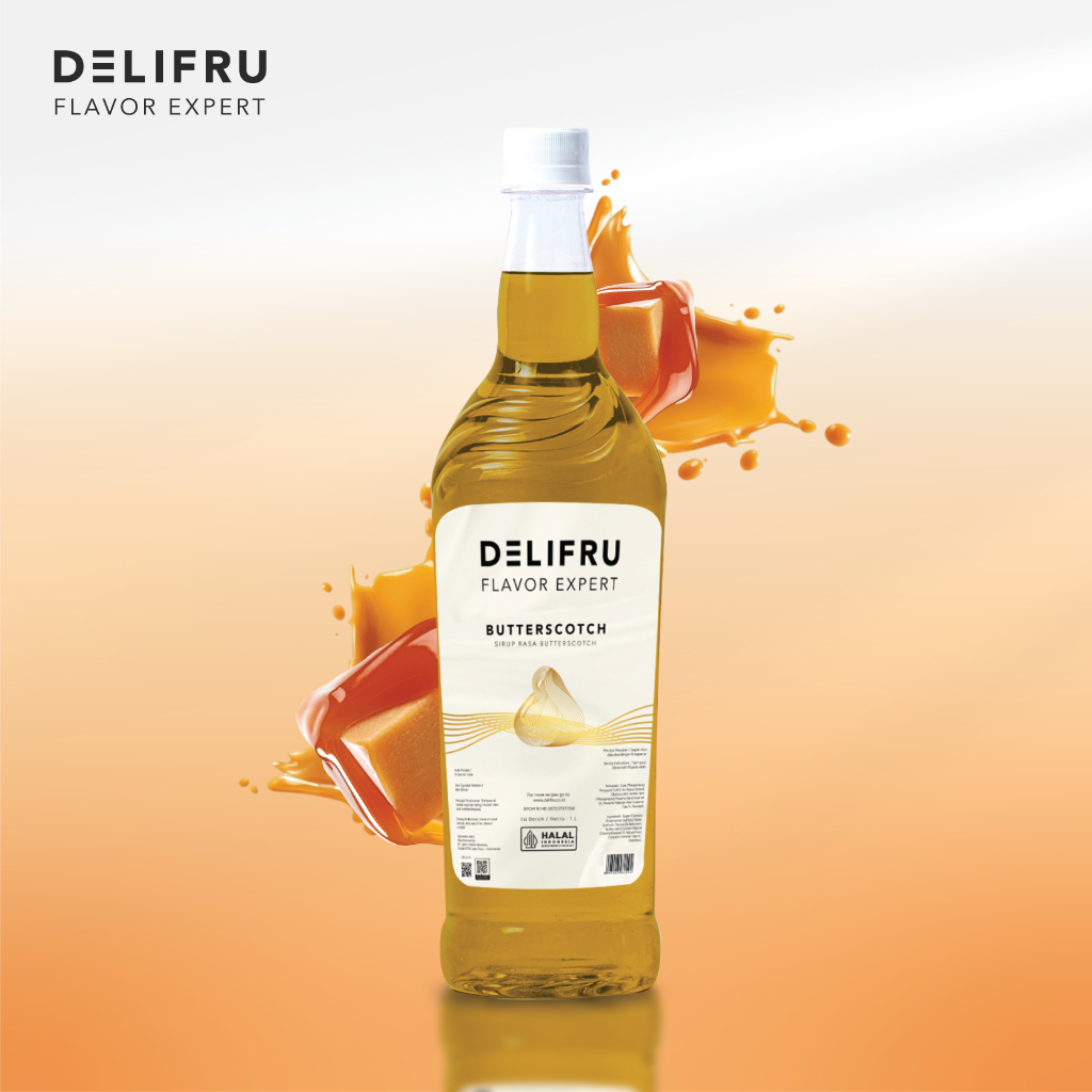 Syrup Butterscotch Delifru 1 Liter - Sirup Butterscotch Premium