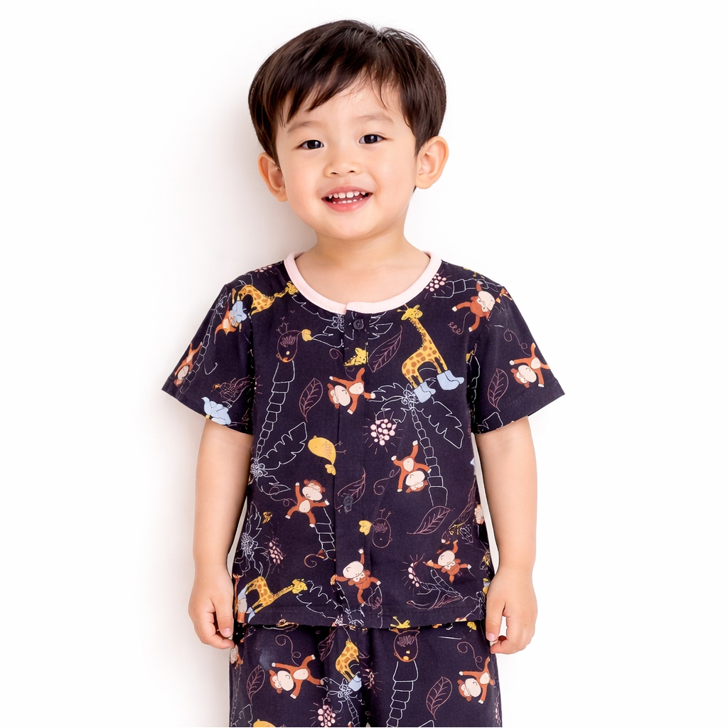 Jimbo kids Baju Tidur Anak Laki-laki Piyama Anak Laki-laki Usia 0-6 Tahun Bahan Katun Rayon