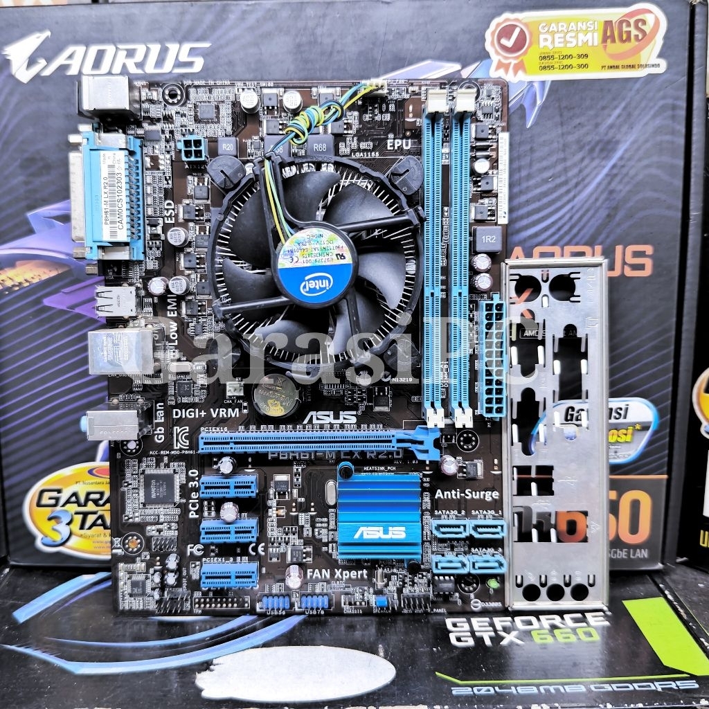 PAKET Motherboard ASUS H61 Processor Intel Core i7-2600 SandyBridge 3,40GHz Socket LGA 1155 DDr3