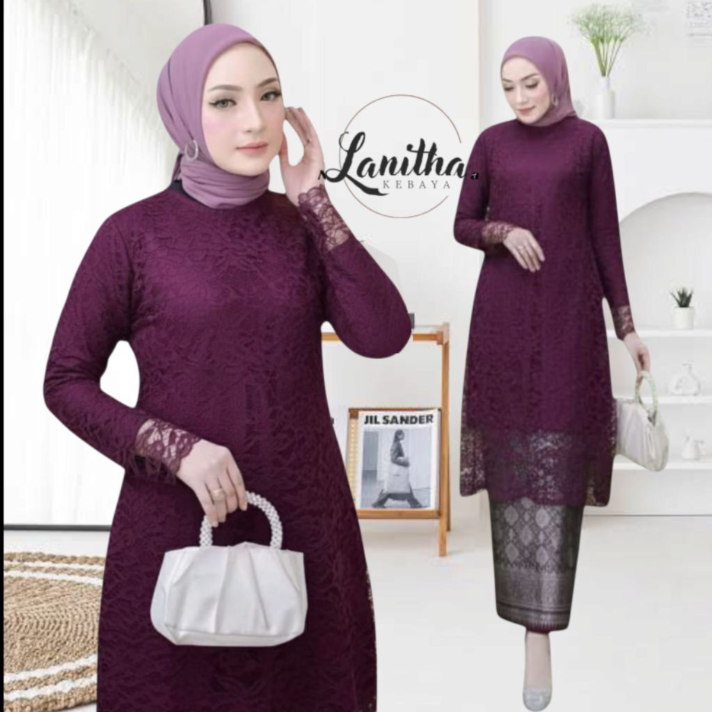 Set Kebaya Tunik Kebaya Modern Kebaya Tunik Brokat Kebaya Kondangan Wanita Kebaya Ibu Besan Set Keba