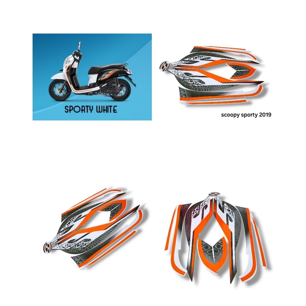 Stiker Sticker Striping Polet Motor Honda Scoopy tipe Fashion  tahun 2019 / Stiker Sticker Striping 