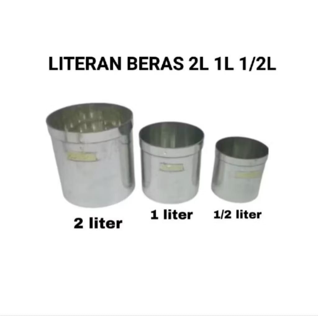 Literan beras takaran beras 1 liter & 0,5 liter stainless steel