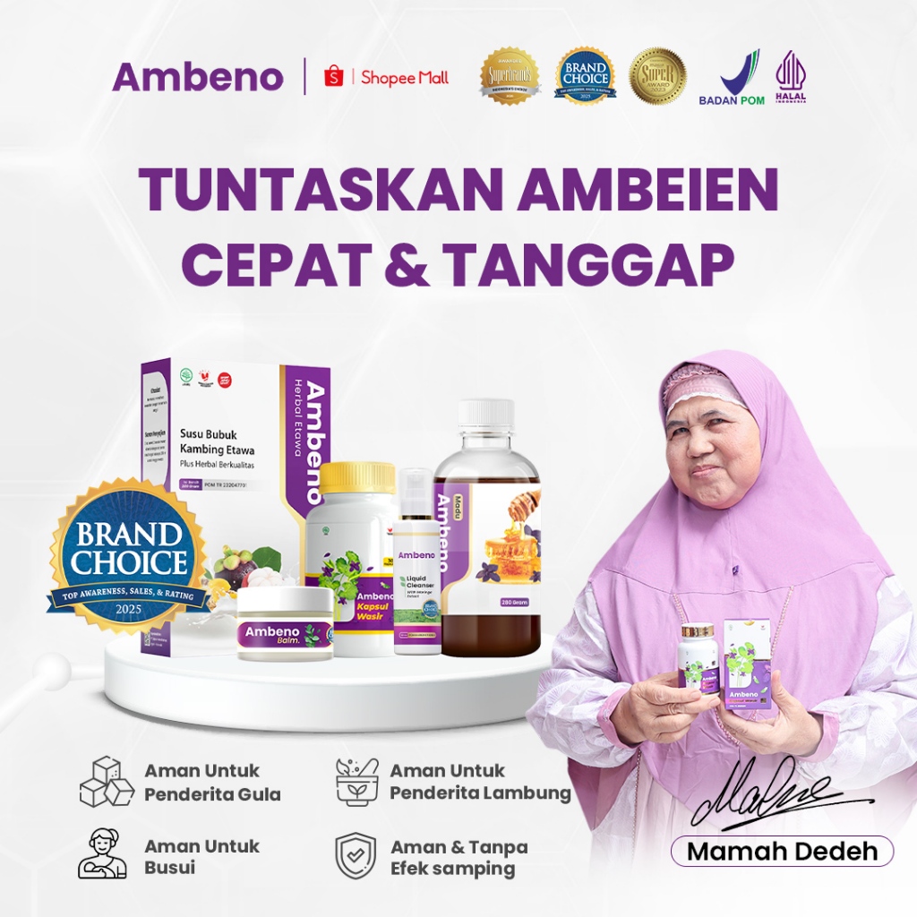 AMBENO Obat Herbal Redakan Ambeien Berdarah dan Benjolan Wasir