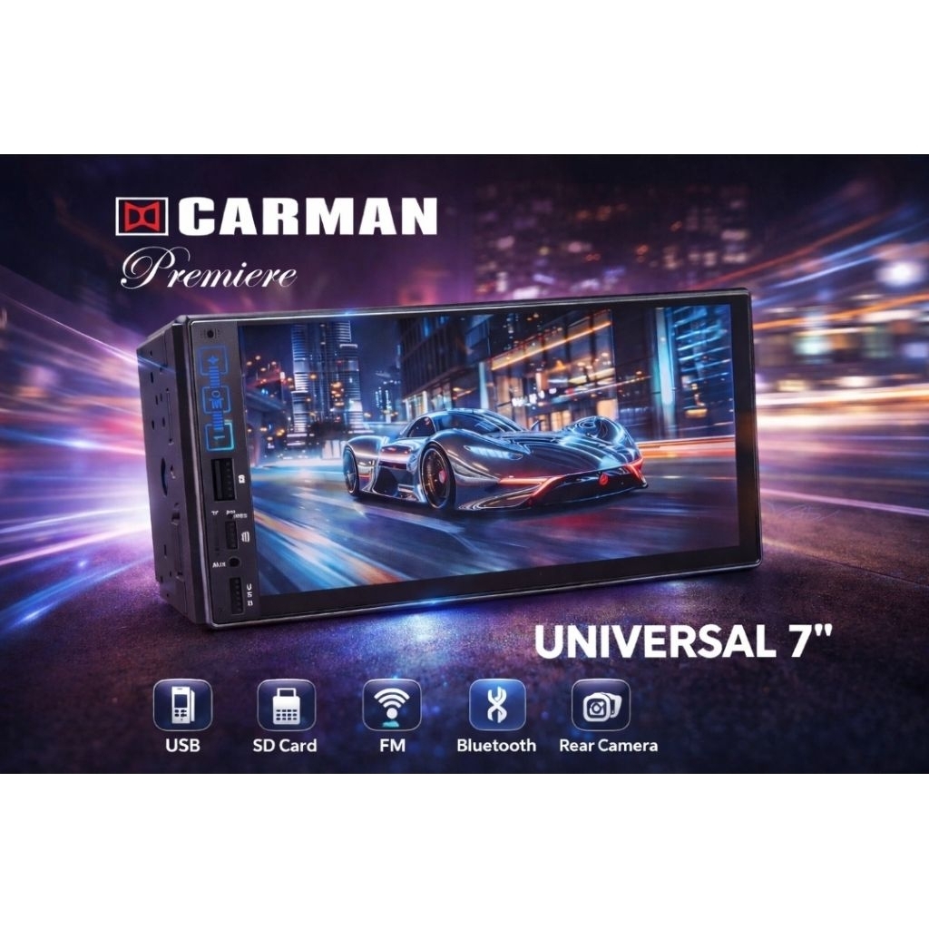 Head Unit Double Din Deckless USB MP5 Bluetooth Carman