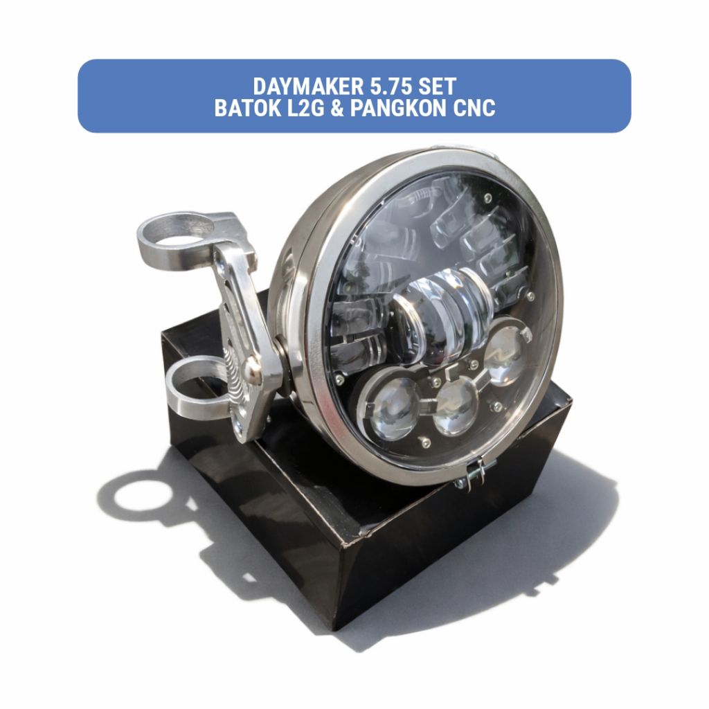 Daymeker 5.75 inch Set Batok L2G dan kupingan CNC I Lampu Depan Led pnp CB GL MP