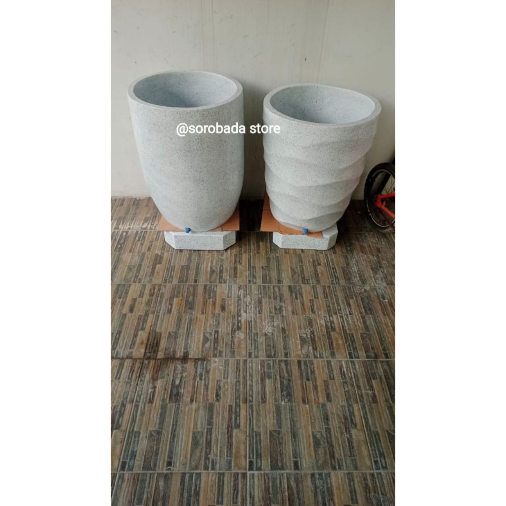 Bak mandi ulir semi traso l bak mandi batu alam motif ulir l bak mandi viral l tempat air viral l  d