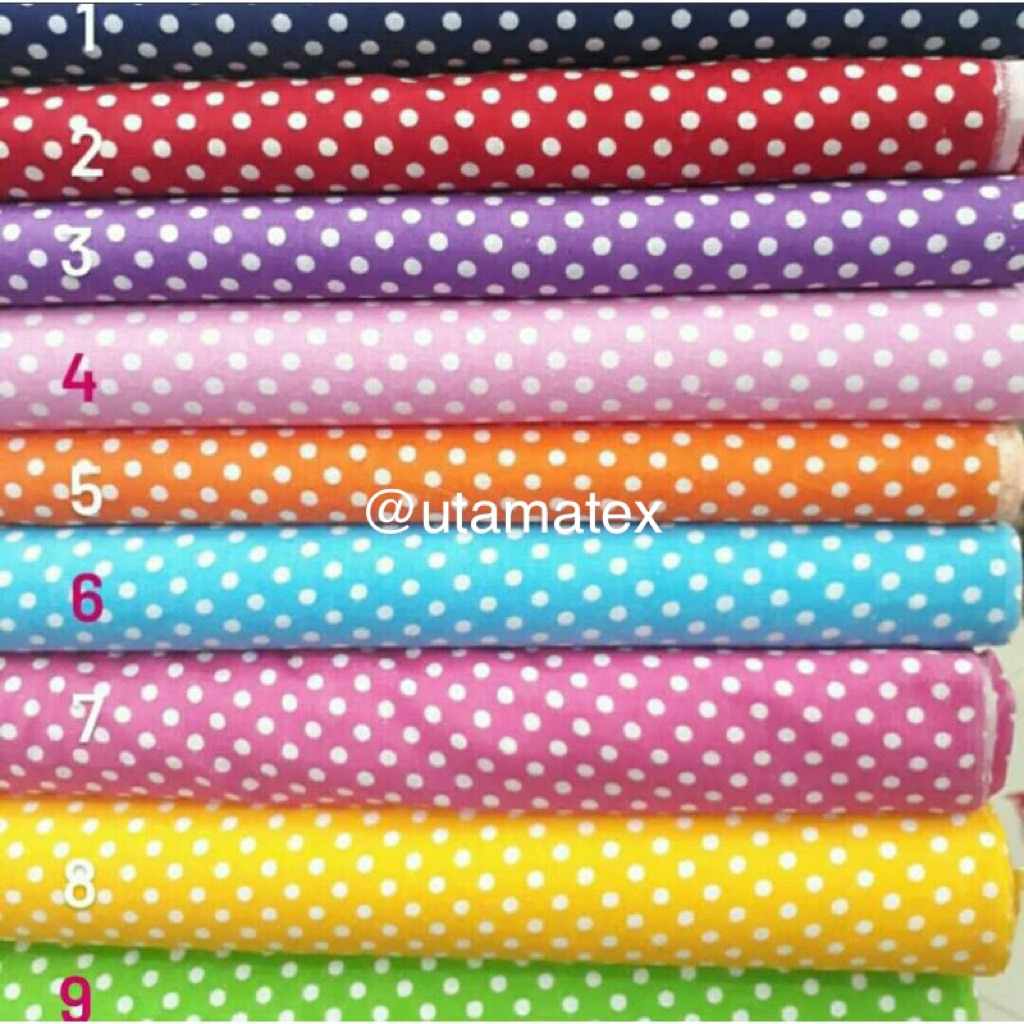 Katun Polkadot/ Bahan Katun Jepang/ Katun Print Polkadot
