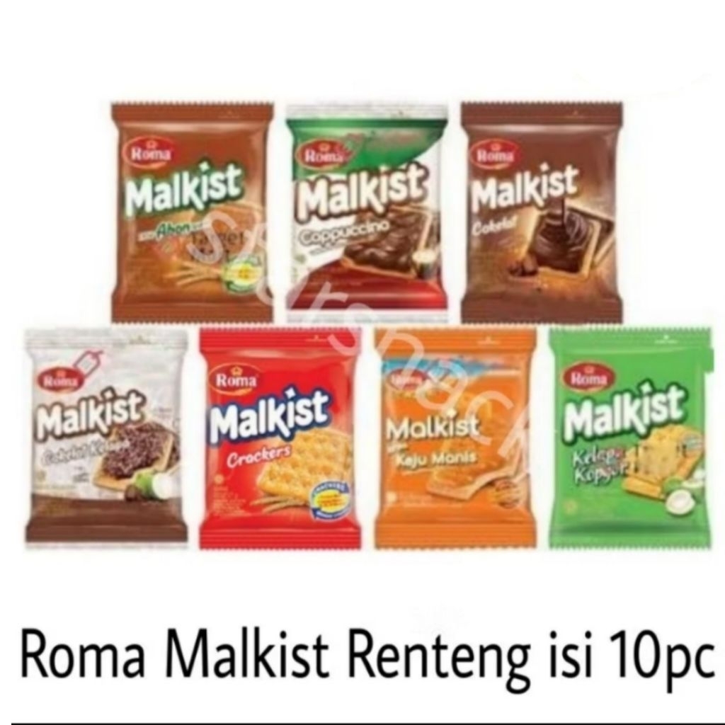 Roma Malkist cappucino Abon pedas kelapa renteng isi 10pc