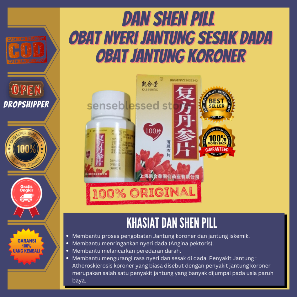 [PREMIUM] OBAT SAKIT JANTUNG KORONER HERBAL CINA DAN SHEN PILL AMPUH