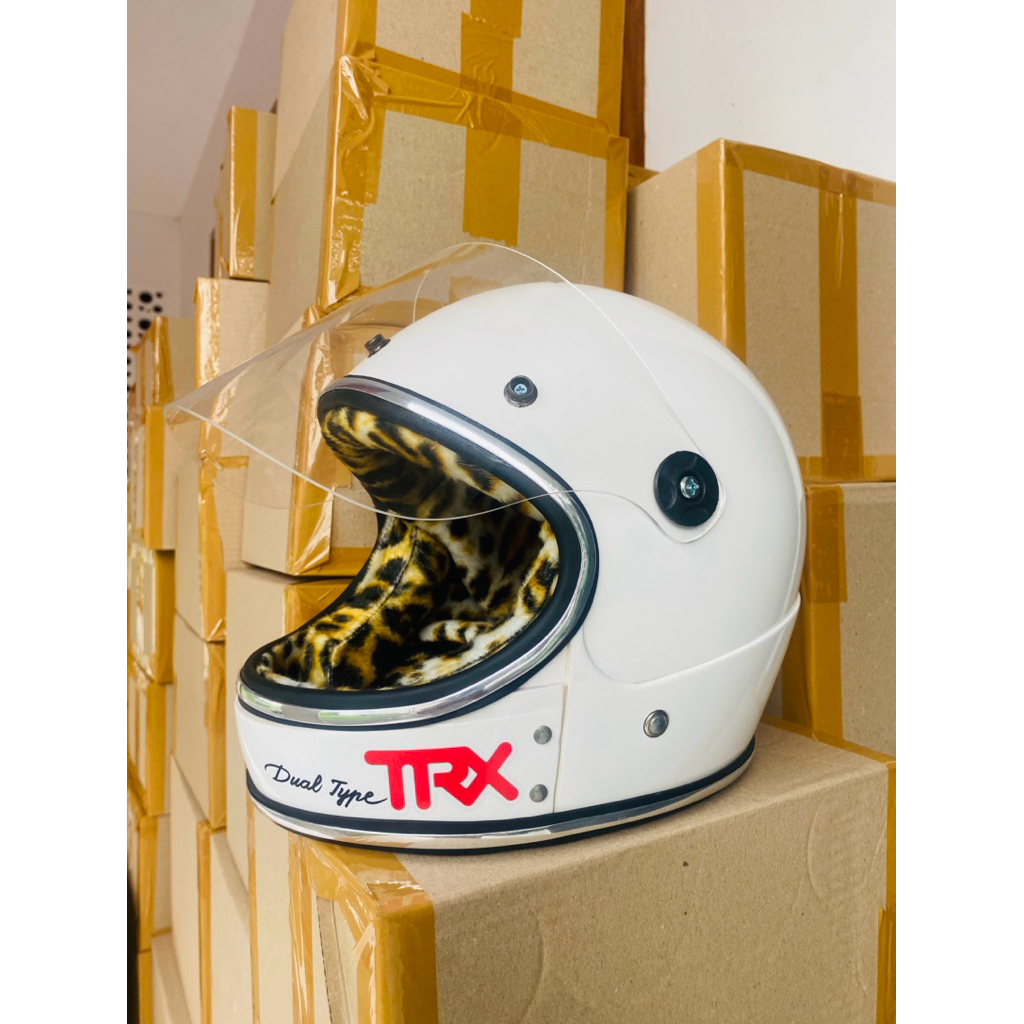 Helm TRX Fullface Vintage Busa Leopard Kalcer