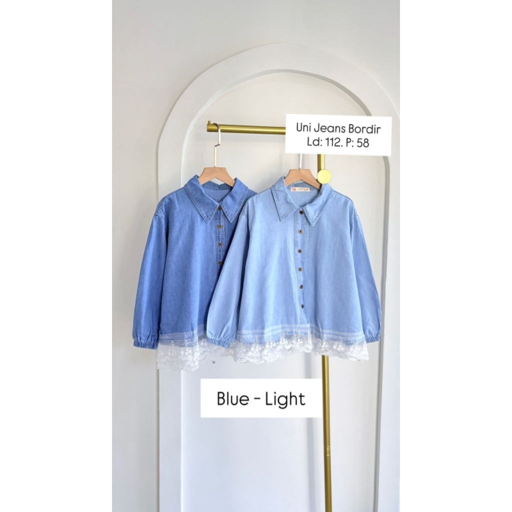 Uni jeans - atasan bahan jeans bordir