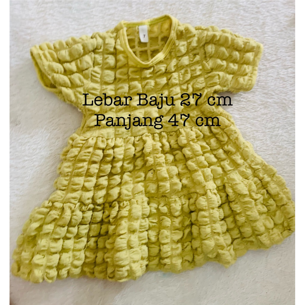 Dress Pop it anak perempuan warna hijau pastel