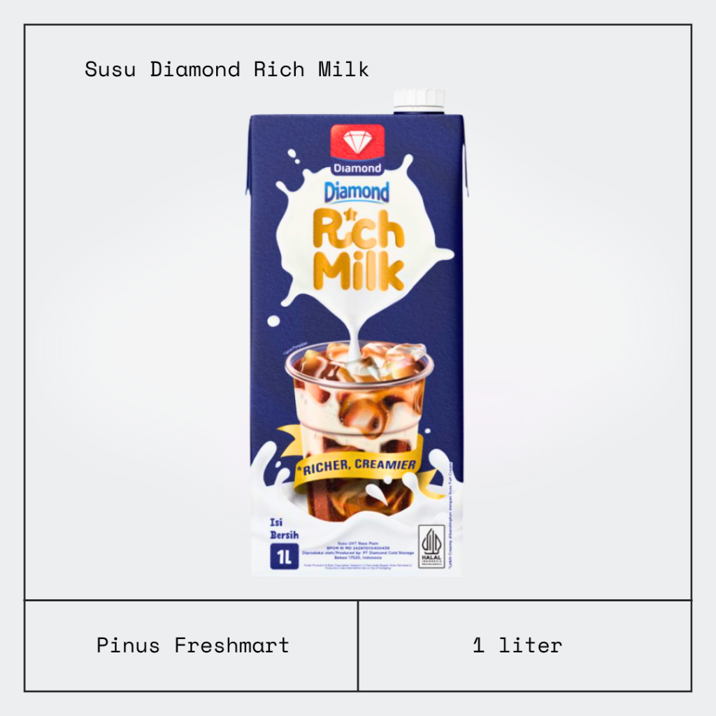 Diamond UHT Rich Milk 1 Liter / Susu Diamond Rich Milk