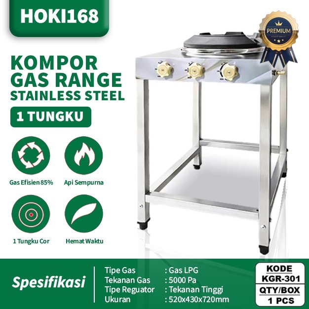 Kompor Gas 1 Tungku Api Besar Tekanan Tinggi Kompor Komersil