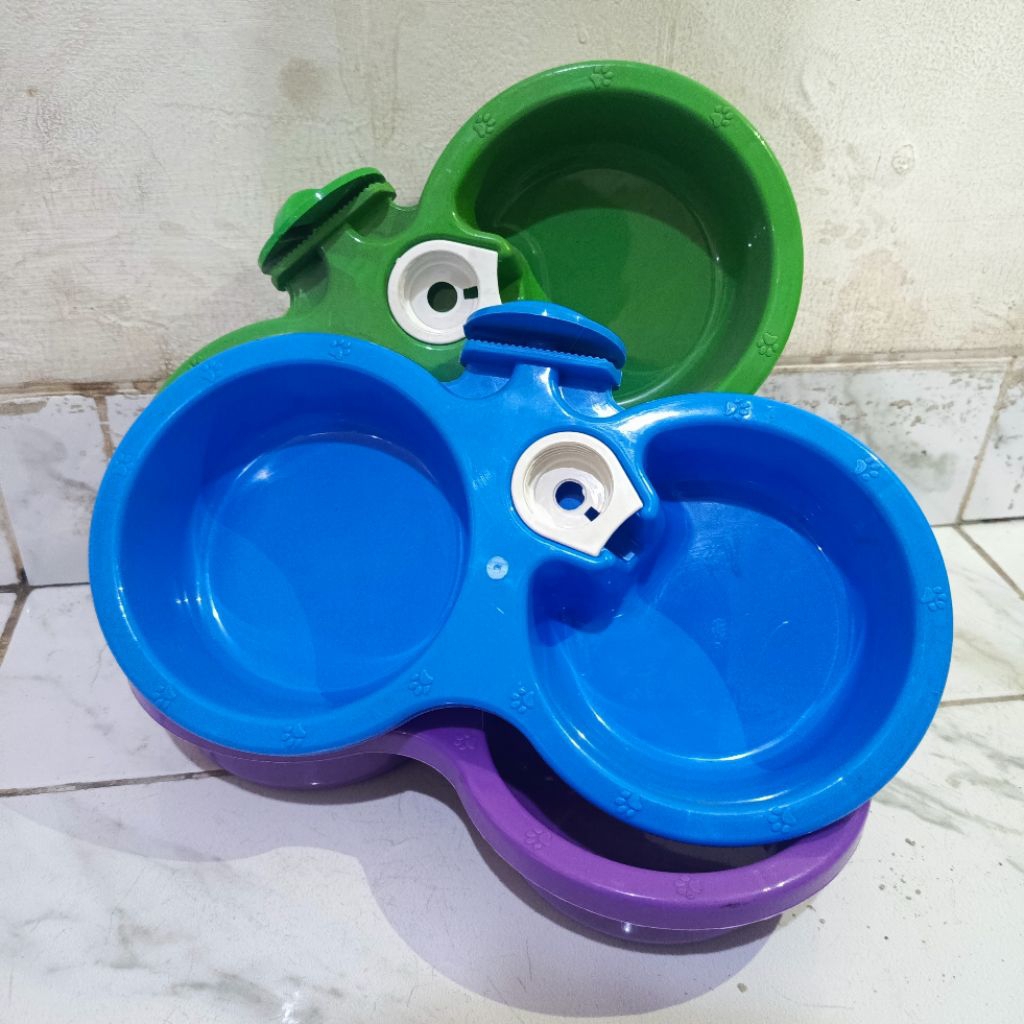 Tempat Makan kucing dan anjing Double gantung l tempat makan hewan gantung