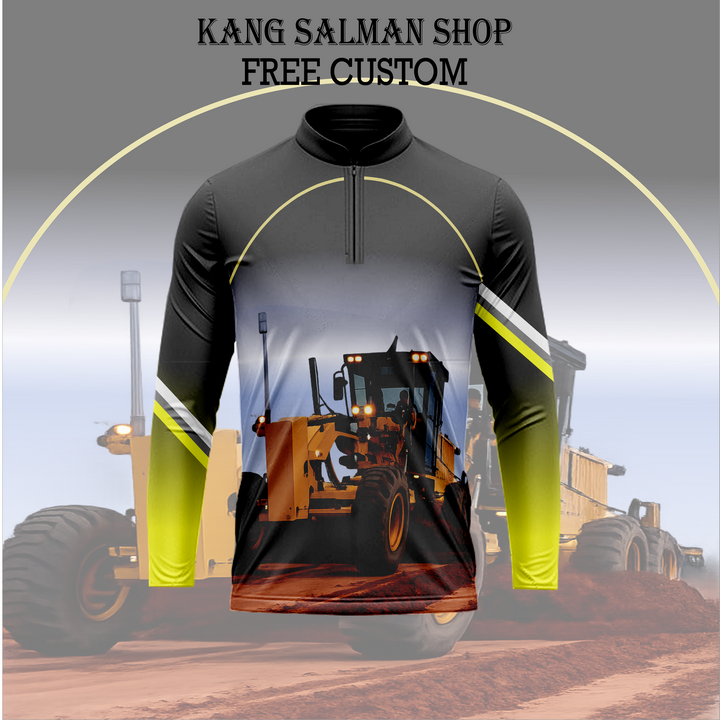 Kaos Excavator pria baju Alat Berat Full Printing Bahan Drifit terbaru 2026