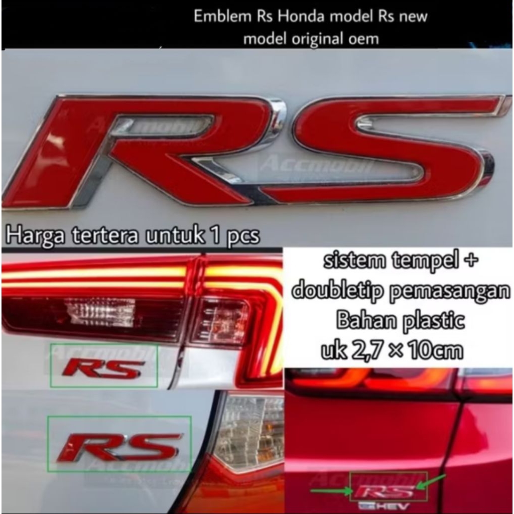 logo rs belakang emblem rs belakang honda HR-V original