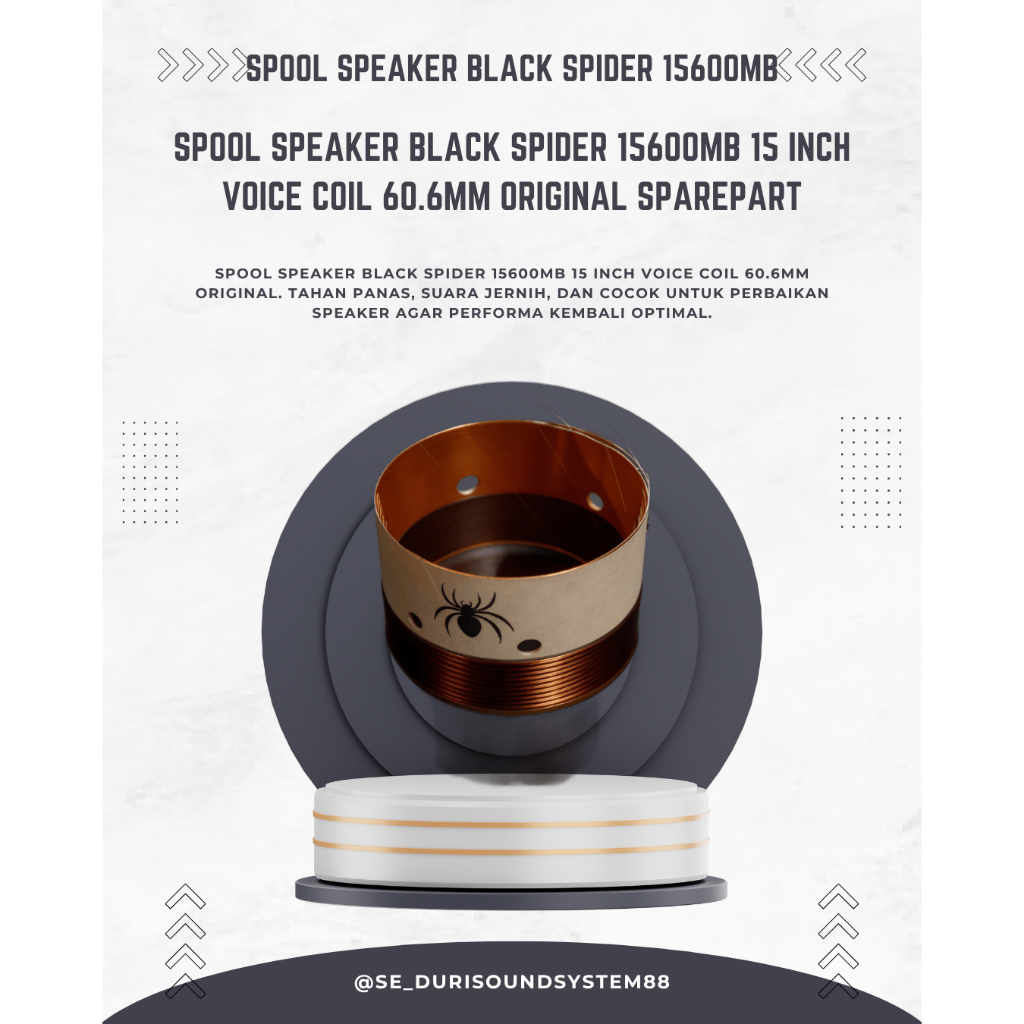 Spool Speaker Black Spider BS 15600MB / Voice Coil / Spool Speaker 15 Inch Black Spider 15600MB 60.6