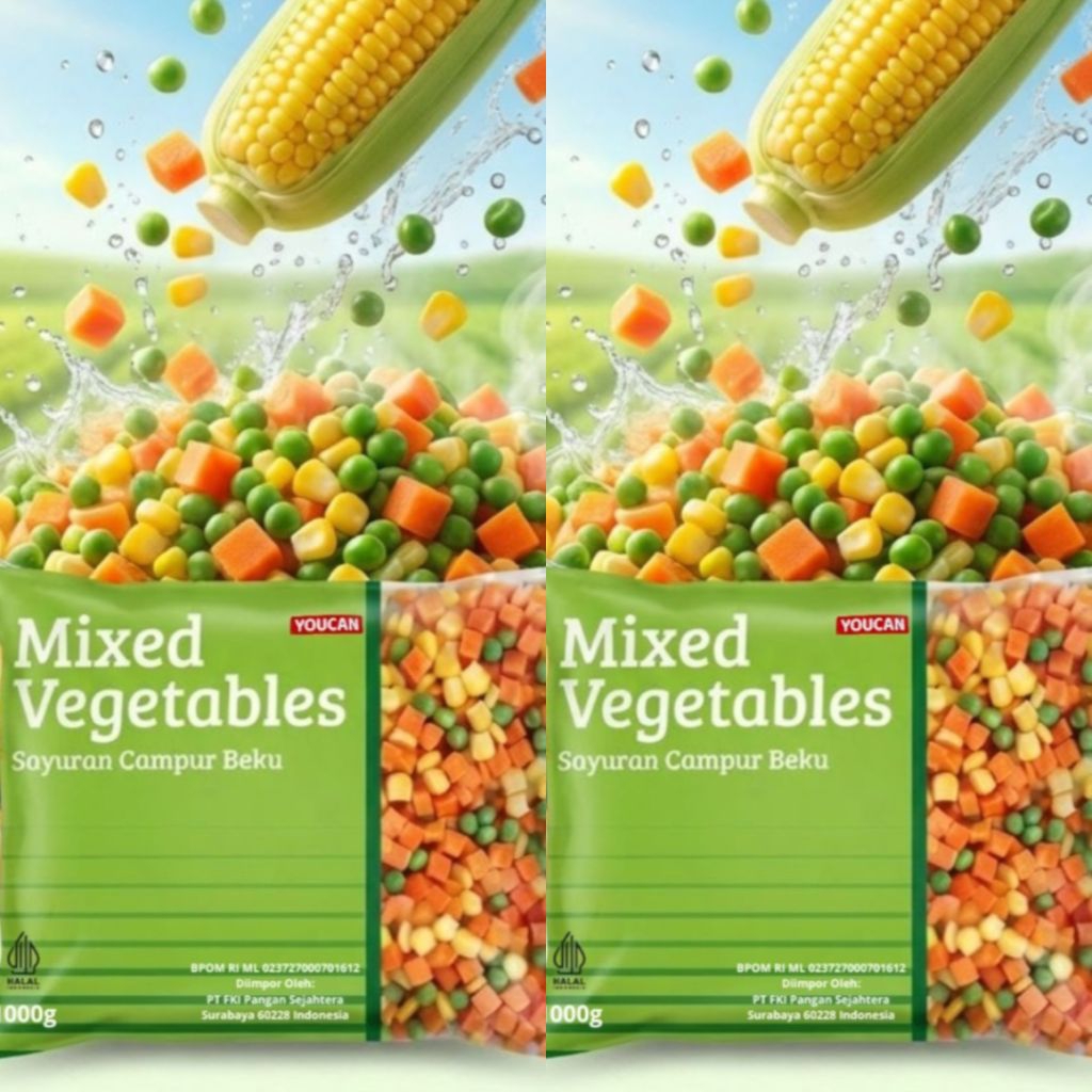 Sayuran Beku/Frozen Mix Vegetables 1kg - 2 pack