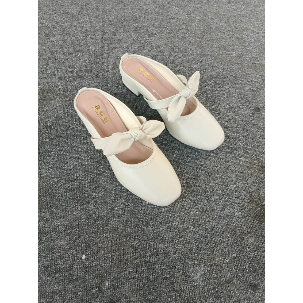 Sandal wanita kekinian hak 3cm sandal selop model terbaru