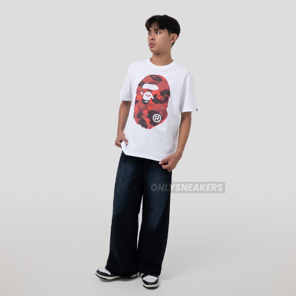 BAPE COLOR CAMO BIG APE HEAD RED WHITE TEE