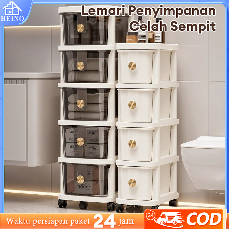 Lebar18/25cm Rak Susun Penyimpanan Plastik/Lemari Plastik Laci/Laci Plastik/Rak Dapur Plastik