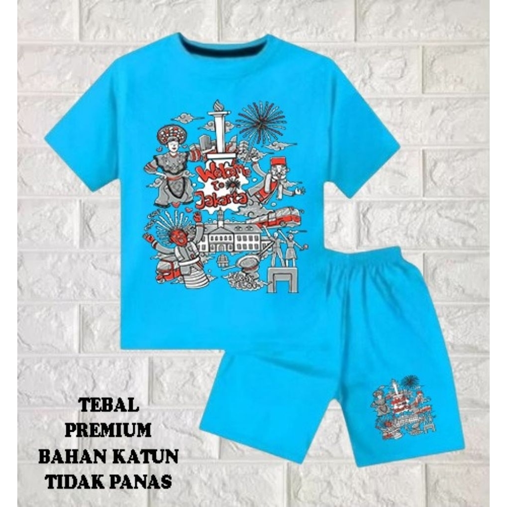 Setelan baju anak laki laki perempuan baju kaos setelan anak laki laki perempuan umur 6 bulan - 10 t