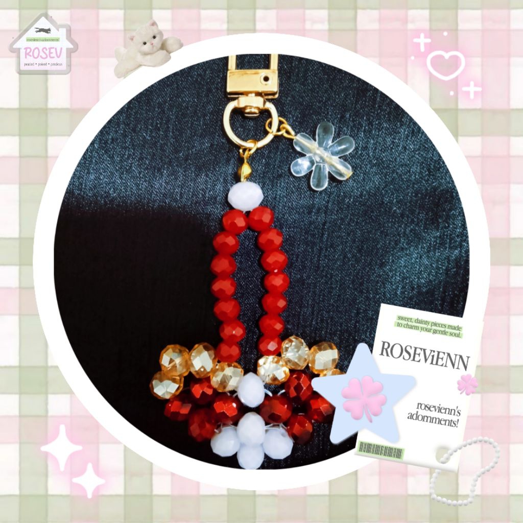 SCARLET HEART (KEYCHAIN / BAG CHARM AESTHETIC) — by ROSEViENN adornments