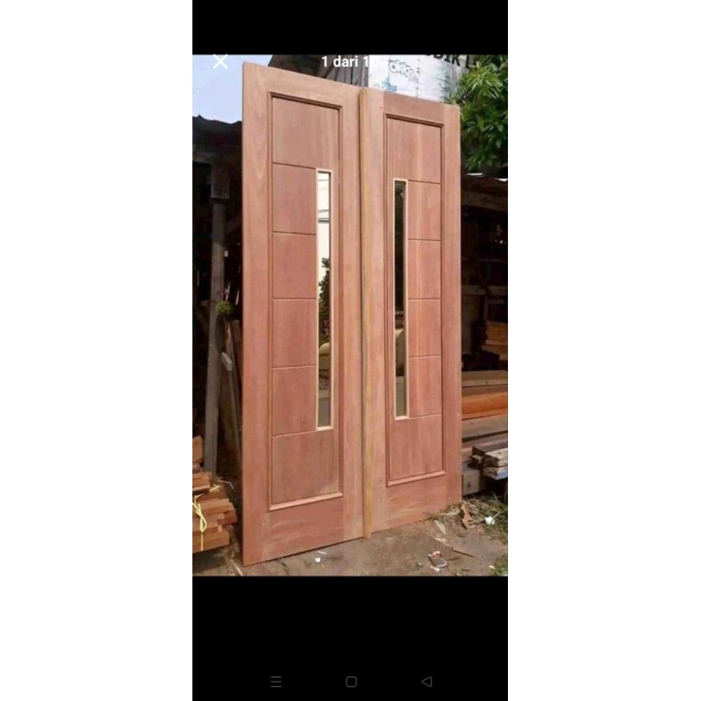 DAUN PINTU KUPU2 DABEL FARIASI KACA BAHAN KAYU KAMPER DAN MERANTI BISA CUSTOM UKURAN, FAST RESPON