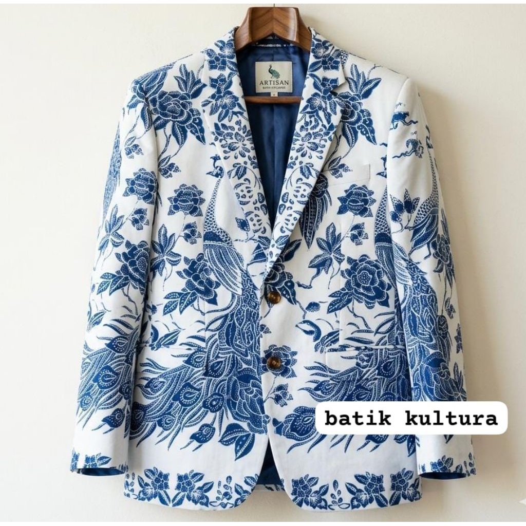 Jas Blazer Batik Pria Solo Bahan Katun Halus Lapis katun Toyobo Tebal Cocok Untuk Kerja Kondangan ac