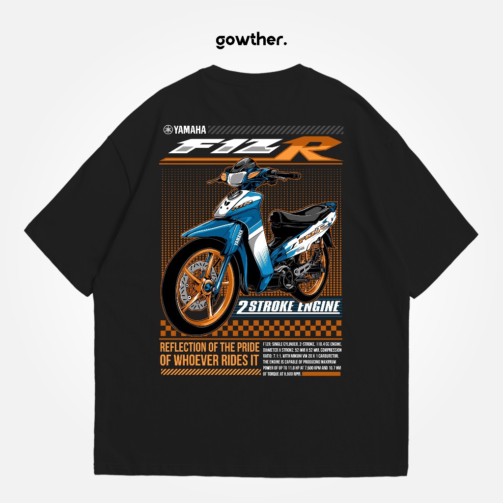 Gowther FIZR Kaos Motor Klasik Fiz R Hitam Pria Atasan Baju Anak Motor Racing