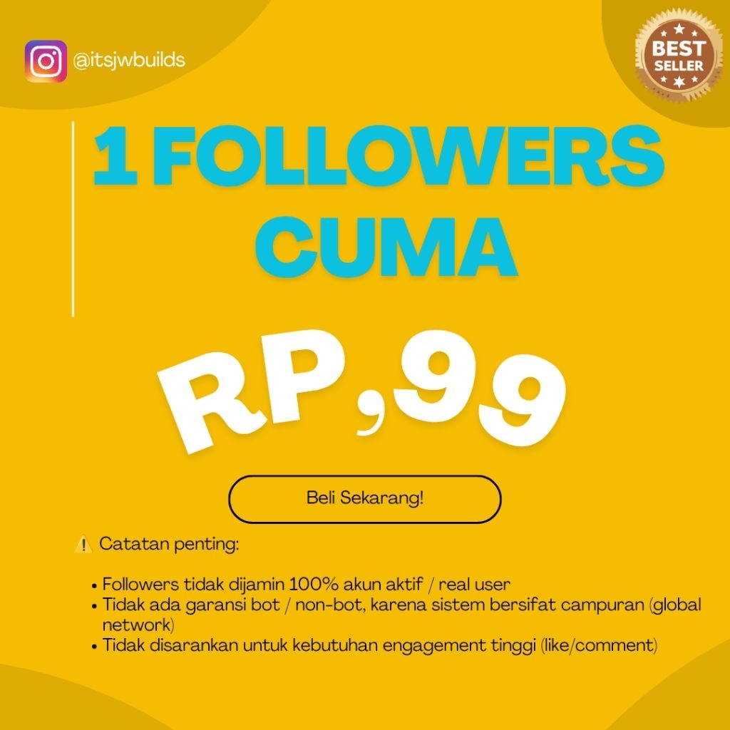 Followers Instagr@m World-wide BOT IG GLOBAL Proses Cepat Non Garansi