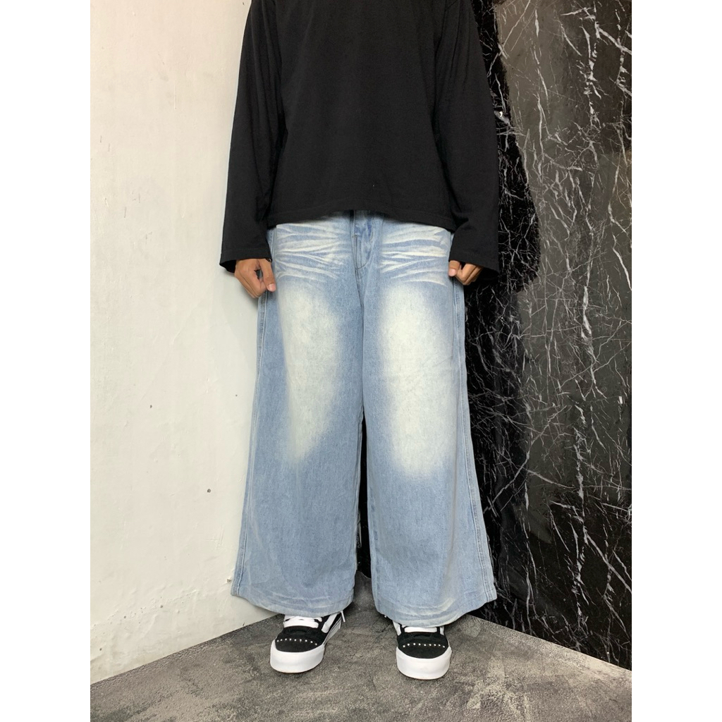 Baggy Pants Blue Jeans Wash Fade