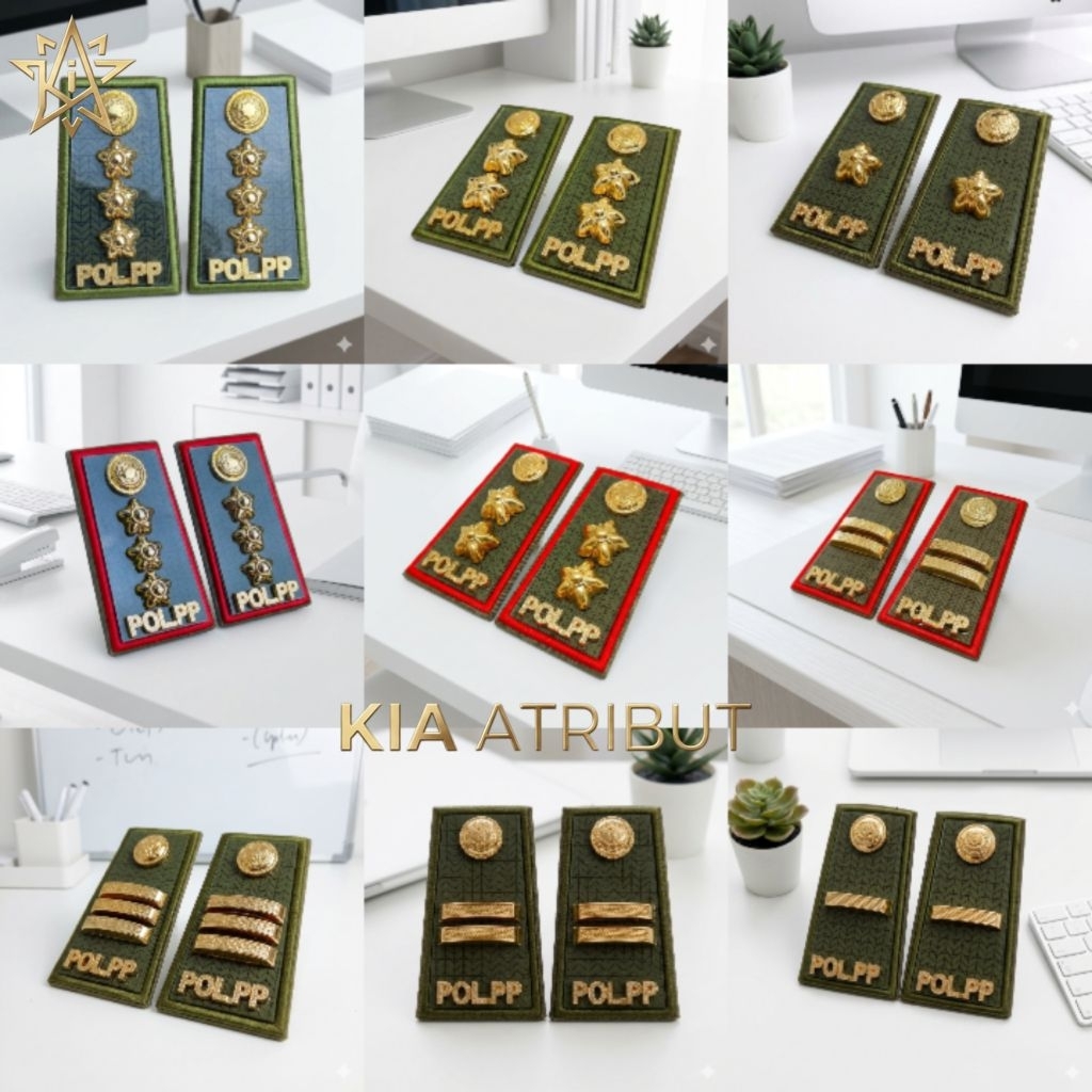 ATRIBUT SATPOL PP PREMIUM / LENCANA PANGKAT SATPOL PP - POL PP TERLENGKAP