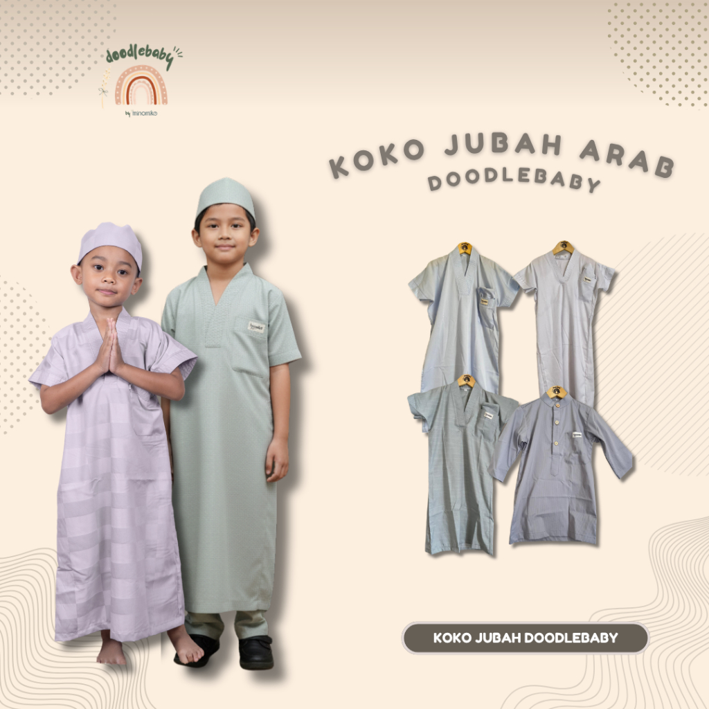 Doodlebaby Koko Jubah Arab | Baju Muslim anak laki-laki 1-10th