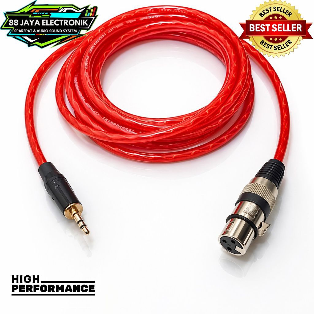 Kabel jack 3,5 mm to xlr female / kabel jack mini stereo to xlr female 50cm-5meter