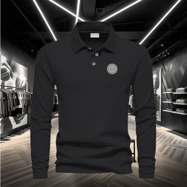 Kaos Pique Kerah Pria Polo Panjang Force Putih Lengan Panjang / Baju Seragam Poloshirt / Kaos Pria B