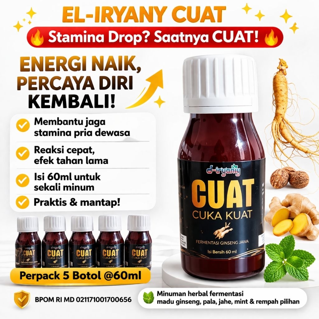 CUAT 5 Botol @60ml – Minuman Herbal Fermentasi Ginseng Jawa | Jaga Kebugaran & Vitalitas Harian