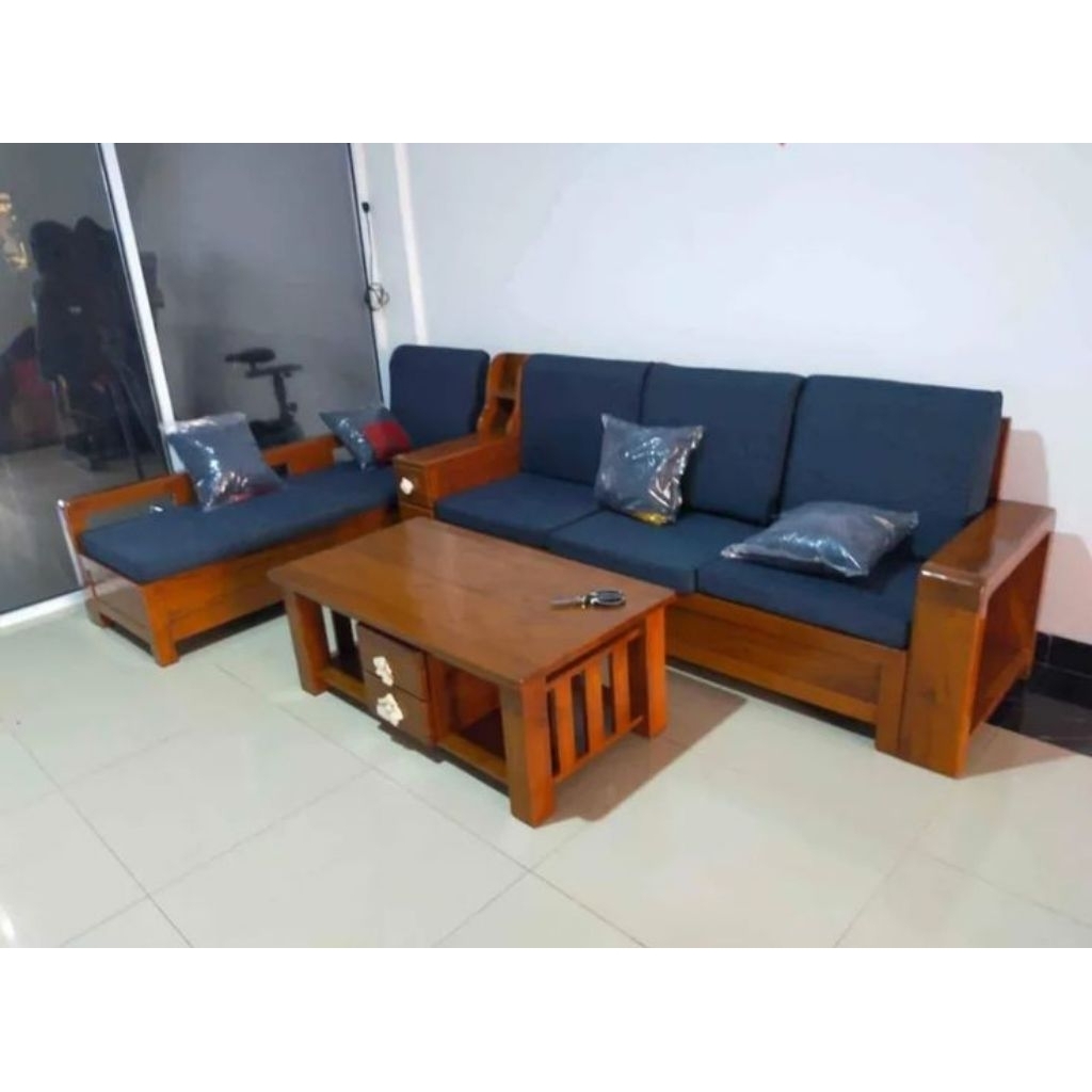 Kursi Sudut Minimalis Jati Mewah Solid Kayu Jati