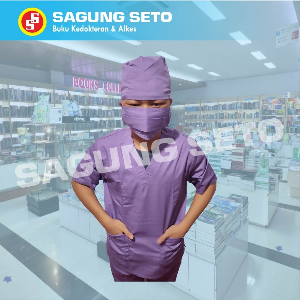 BAJU OK  UKURAN M WARNA UNGU LENGAN PENDEK KERAH V / BAJU OK / BAJU JAGA / BAJU SCRUB