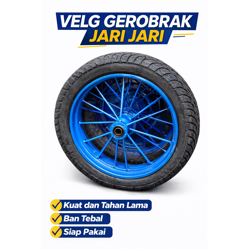 velg gerobak ruji besi, ban gerobak, AS gerobak set lengkap