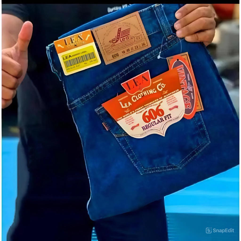 LEA 606 Pria Bahan Denim Jeans Original Premium