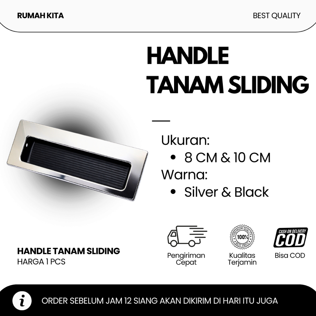 Handle Tarikan Pintu Lemari Sliding Stainless Kotak