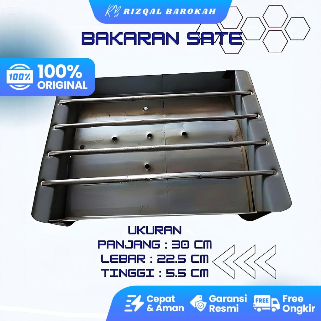 Panggangan Sate Persegi Bakaran Sate Besi Tebal Anti Karat Alat Bakar Sate Kuat Awet