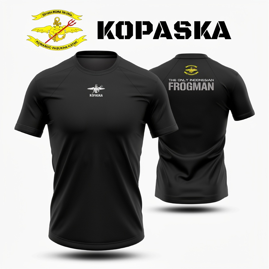 Baju Kaos Jersey Kopaska TNI AL Hitam Lengan Pendek unisek