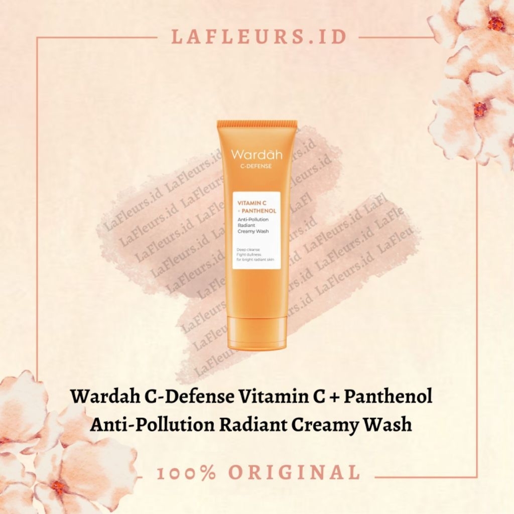 Wardah C-Defense Vitamin C + Panthenol Anti-Pollution Radiant Creamy Wash 100ml / Sabun Cuci Muka Wa