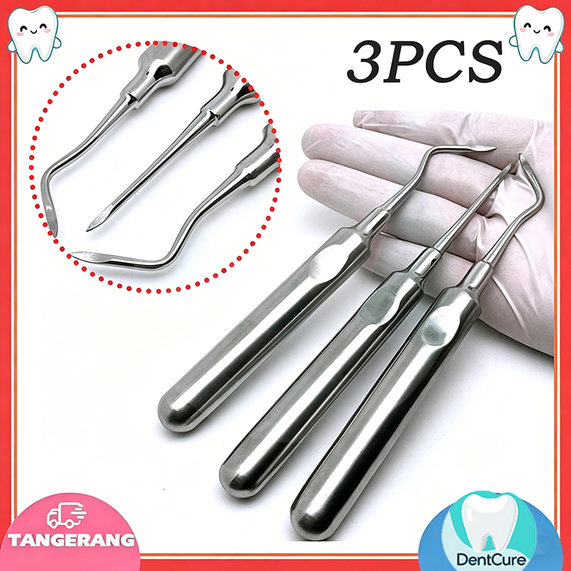3pcs/set Dental Bein / root elevator / Alat ungkit cabut gigi / Bein ekstraksi